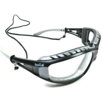Bollé Tracker veiligheidsbril met heldere lens | Brilkoord - hoofdband en opbergzakje 4 delig