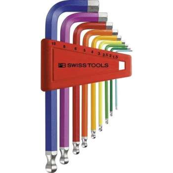 PB Swiss Tools stiftsleutelset 9 delig kogelkop kort - PB212.H-10RB