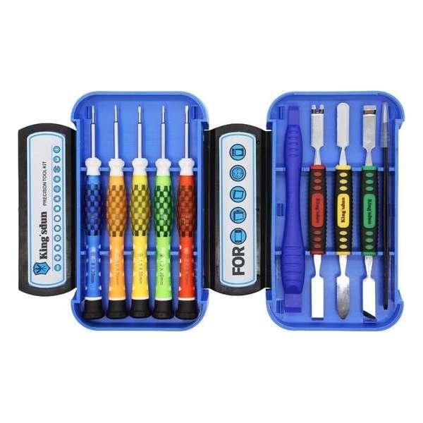 DELTACO VK-52, Smartphone reparatie gereedschap set, 10 stuks, Precisie CRV, blauw