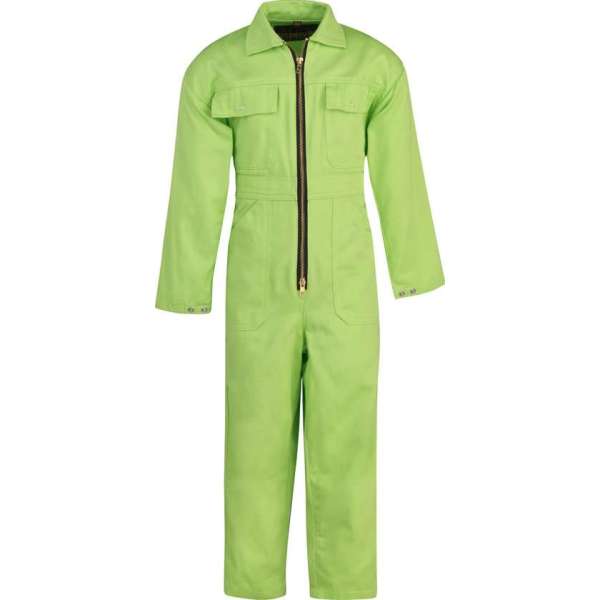 STØRVIK Kinderoverall 100% Katoen Unisex Limegroen - Maat 152 - NICKY