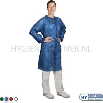 Hycare Bezoekersjas pp non woven met drukknopen blauw maat XL