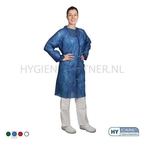 Hycare Bezoekersjas pp non woven met drukknopen blauw maat XL