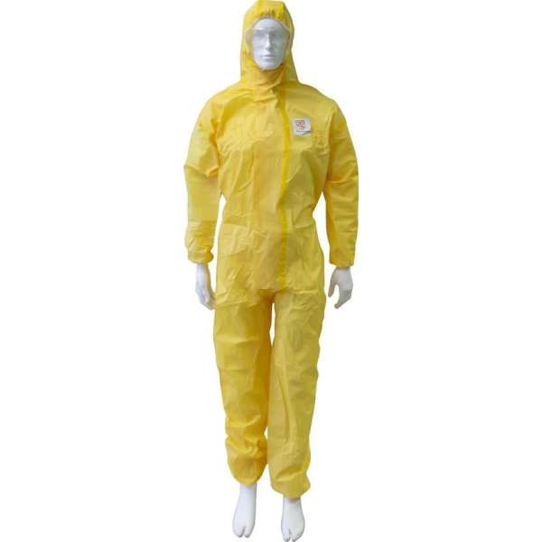 Technosafety Wegwerp Overall - Categorie 3 - Type 3/4/5/6 - Anti Statisch - Geel - Maat XXL