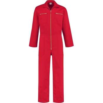 EM Workwear kinderoverall 100% katoen Rood met rits maat 164