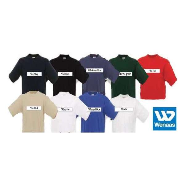 Wenaas - Dubbelpak T-shirt heren basic - 100% gekamde katoen 180 gr/m2 - (GOLDEN) 35010 Zwart