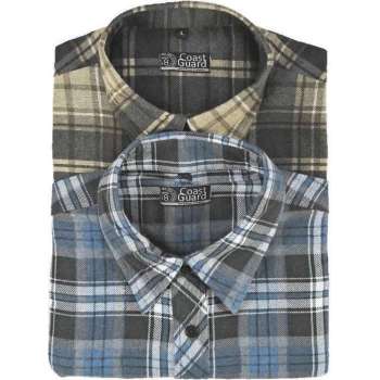 Terratrend Flannelshirts in dubbelpak, diverse kleuren, maat 3XL