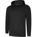 Uneek UC509 Deluxe Hooded Sweatshirt-Zwart-S