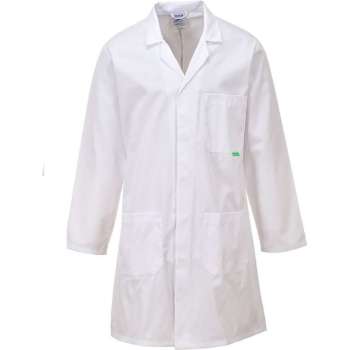 Portwest M852 - Anti-microbiële laboratoriumjas Wit Maat : M