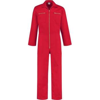 EM Workwear kinderoverall 100% katoen Rood met rits maat 140