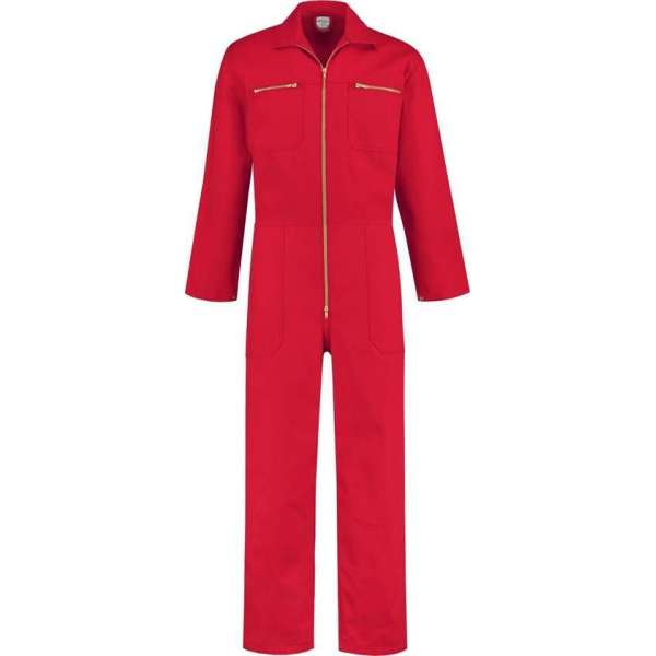 EM Workwear kinderoverall 100% katoen Rood met rits maat 140