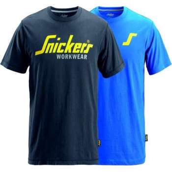 Snickers 2502 Twopack t-shirts Zwart & Blauw L