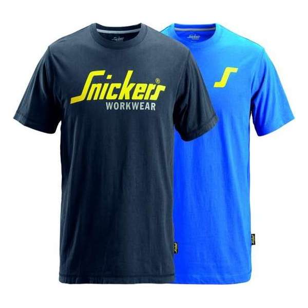 Snickers 2502 Twopack t-shirts Zwart & Blauw L