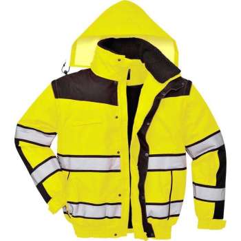 Portwest Hi-vis classic bomber jacket, Geel/Zwart, Maat S