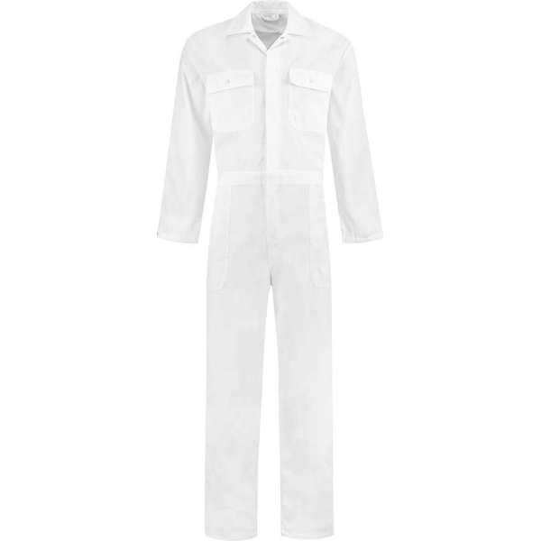 EM Workwear kinderoverall pol/kat Wit met verdekte ritssluiting maat 152