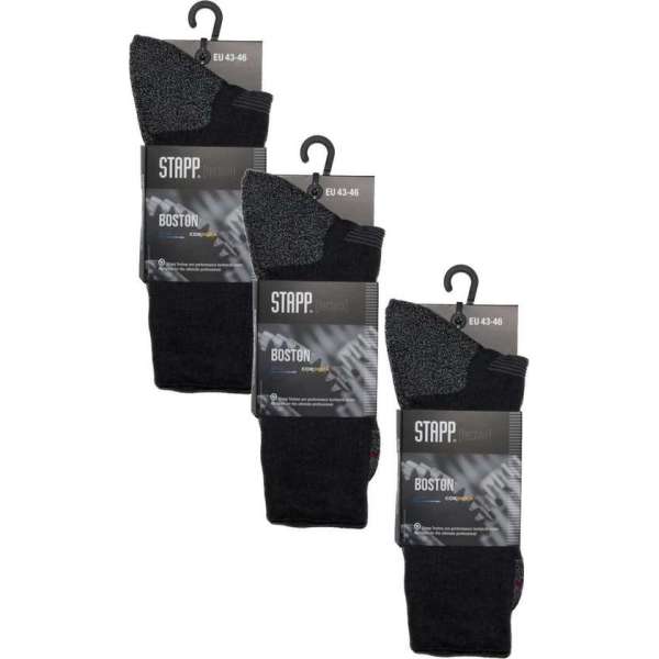 Stapp Unisex Coolmax Cordura Zwart - Sokken - 3 x 35-38