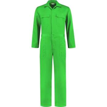 EM Workwear kinderoverall pol/kat Appelgroen met verdekte ritssluiting maat 152