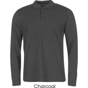 Pierre Cardin - Long sleeve, polo met lange mouwen - Charcoal / XXL