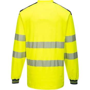 Portwest T185 - PW3 Hi-Vis T-shirt met lange mouw Geel/marine Maat: L