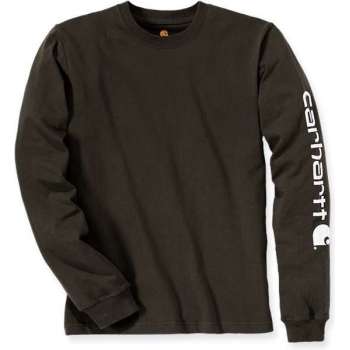 Carhartt EK231 Signature Sleeve Logo Longsleeve T-Shirt - Relaxed Fit - Peat - L