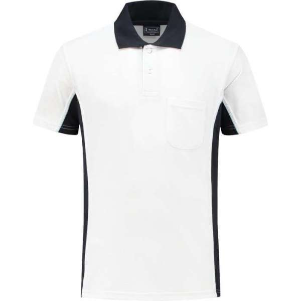 Workman Poloshirt Bi-Colour - 1401 wit / navy - maat XS