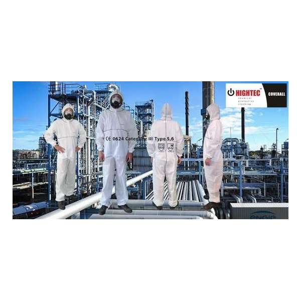 HIGHTEC™ COVERALL, Wegwerp overall, Cat III, Type 5/6, CE gecertificeerd, 50 g/m2