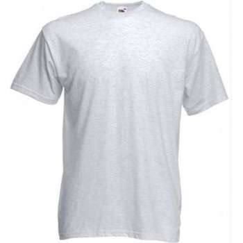 Fruit of the Loom T-shirt Valueweight, Ash, Maat XL ( 5 stuks onbedrukt)