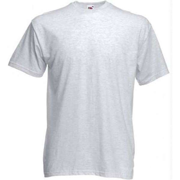 Fruit of the Loom T-shirt Valueweight, Ash, Maat XL ( 5 stuks onbedrukt)