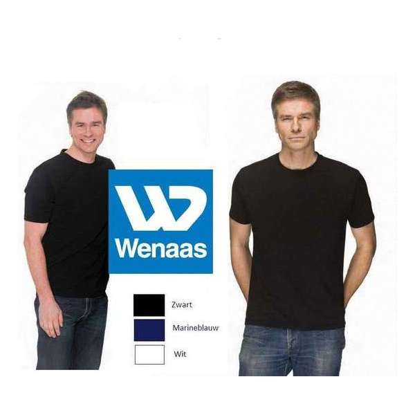 Wenaas - Dubbelpak T-shirt heren slim fit - gekamde katoen met 8% elastaan 200 gr/m2 - (MALAGA) 35031 Zwart