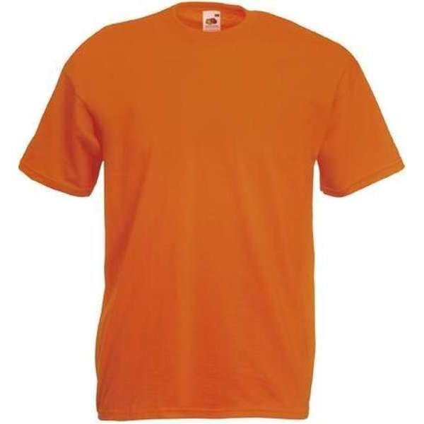 Fruit of the Loom T-shirt Valueweight, Oranje, Maat M ( 5 stuks onbedrukt)