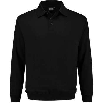 Indushirt polosweater biologisch katoen zwart L