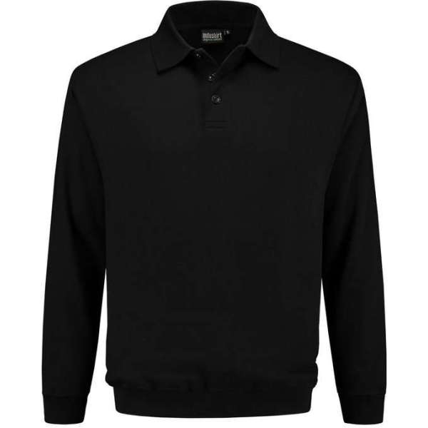 Indushirt polosweater biologisch katoen zwart L