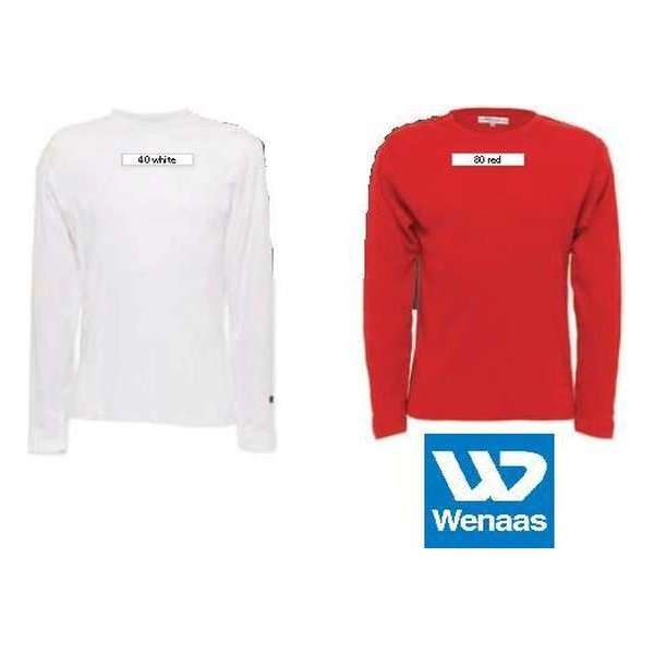 Wenaas - Dubbelpak T-shirt heren lange mouw - 100% katoen 250 gr/m2 - 35129 Wit