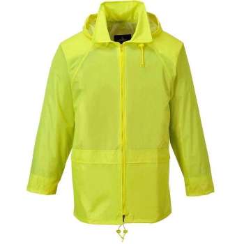 Portwest - Regenjas - regenjack met capuchon - wind en regen bestendig - Geel Maat M