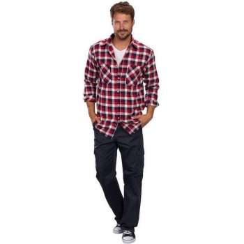 Craftland Flannelshirt, rood/zwart/wit geruit, maat 2XL