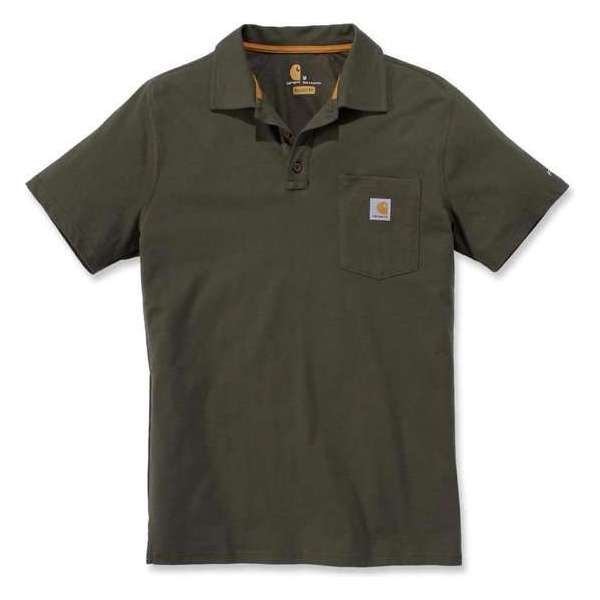 Carhartt Force Cotton Delmont Pocket Polo-Mosgroen-XXL