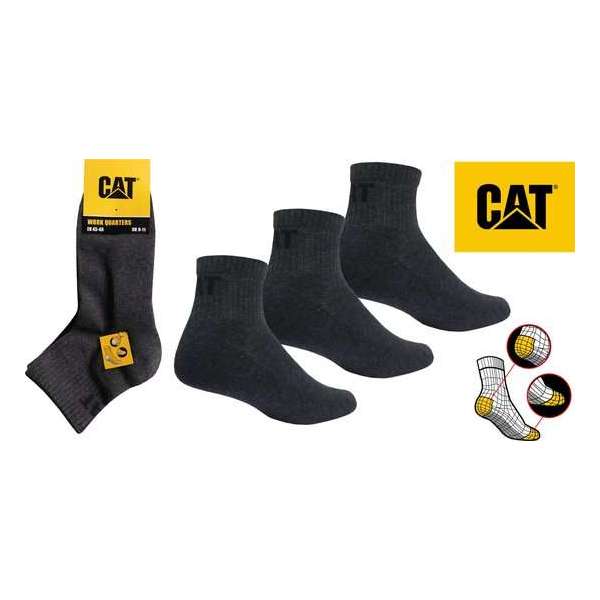 CATERPILLAR SOKKEN - CAT Work Quarters sokken - 47/50 - donkergrijs - 3 paar