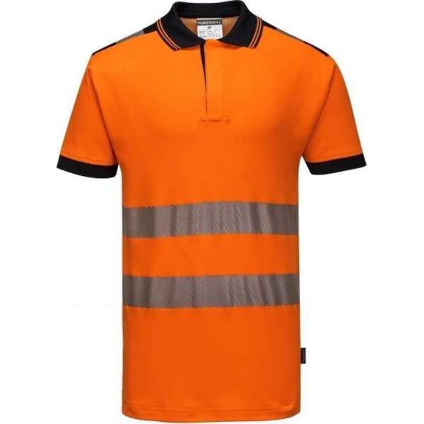 Portwest T180 - Hi-Vis Vision Poloshirt - Orange/Zwart - R Maat S