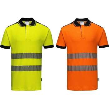 Portwest T180 - Hi-Vis Vision Poloshirt - Geel/zwart - R Maat S