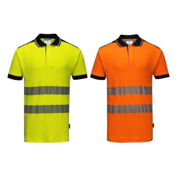 Portwest T180 - Hi-Vis Vision Poloshirt - Geel/zwart - R Maat S