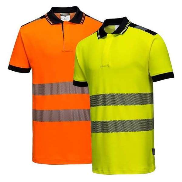 Portwest T180 - Hi-Vis Vision Poloshirt - Geel/zwart - R Maat M