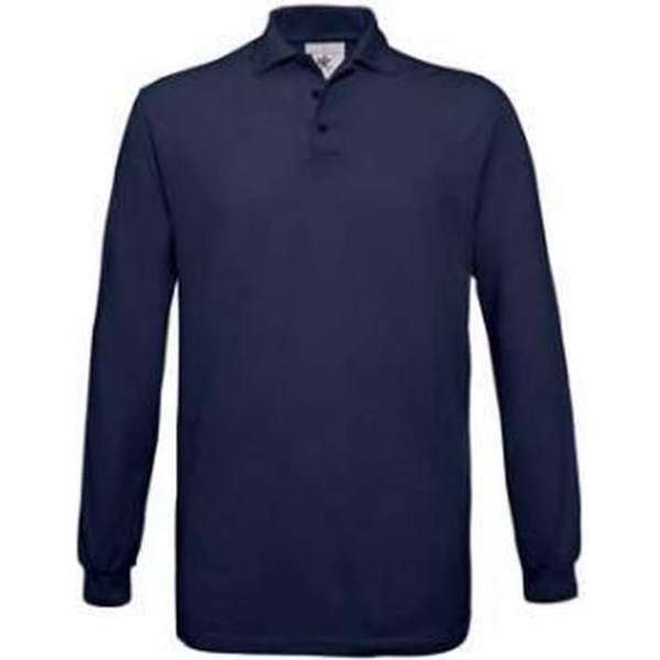 Santino B&c Poloshirts Long Sleeve Safran Tt Lsl Navy Maat L