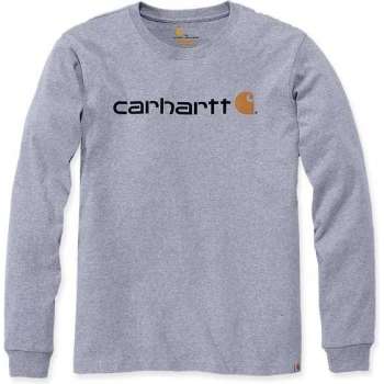 Carhartt 104107 Core Logo Longsleeve T-Shirt - Relaxed Fit - Heather Grey - L