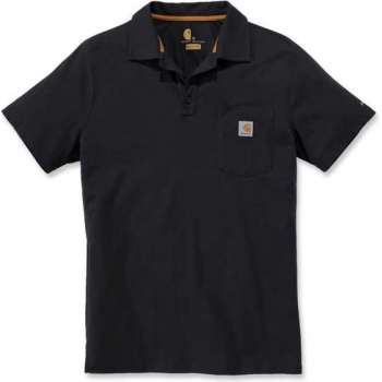 Carhartt Force Cotton Delmont Pocket Polo-Zwart-XL