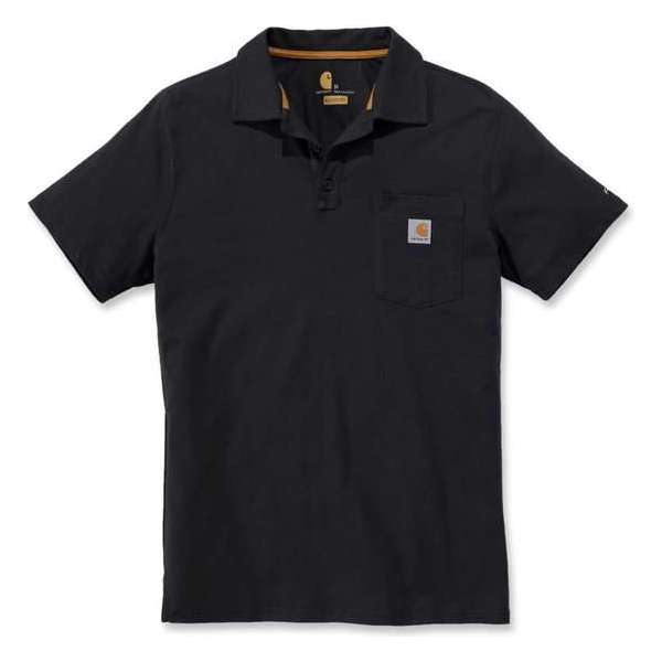 Carhartt Force Cotton Delmont Pocket Polo-Zwart-XL