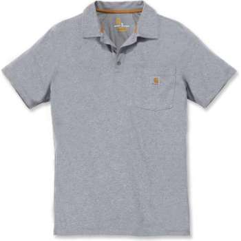 Carhartt Force Cotton Delmont Pocket Polo-Gemêleerd grijs-S