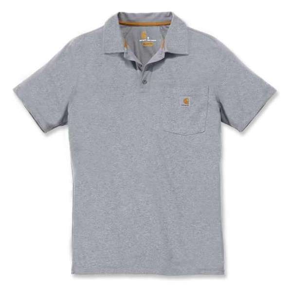 Carhartt Force Cotton Delmont Pocket Polo-Gemêleerd grijs-S