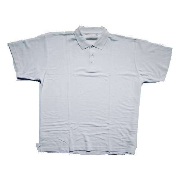 Initial - Werkpolo - Wit - Stretch - Zonder opdruk - Drukknopen - 65% Polyester - 35% Katoen - Maat L