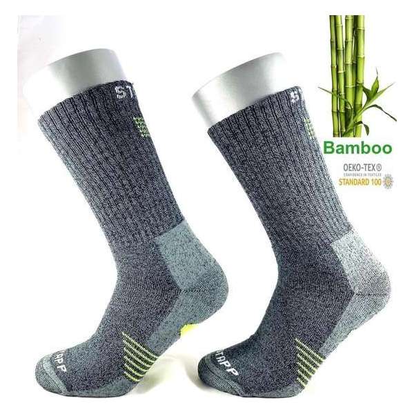 Bamboe Techno Werksokken - Multipack - 2 paar - Grey-Lemon 39/42