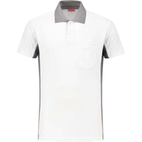 Workman Poloshirt Bi-Colour - 1408 wit / grijs - Maat S