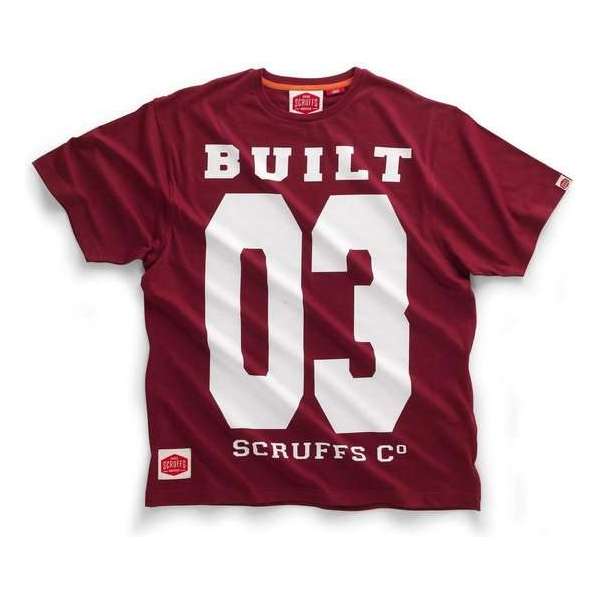 Scruffs Built 03 T-Shirt-Bordeaux-rood-L